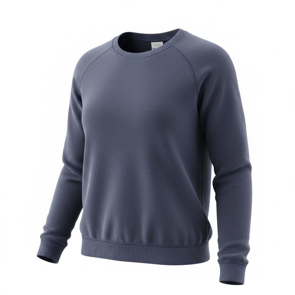 Denim & Co Women's XL Navy Blue Fleece Pullover Sweatshirt Crew Neck